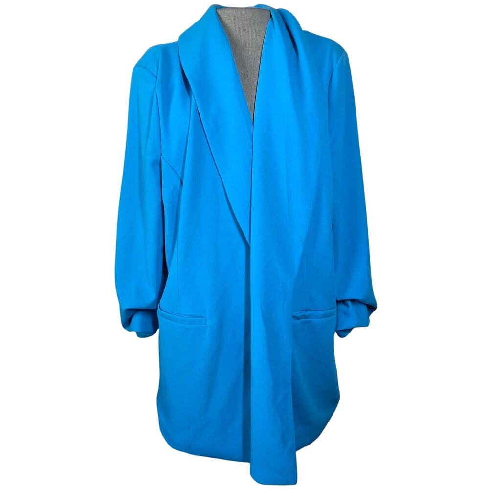 Blue Open Front Blazer Jacket Size XL